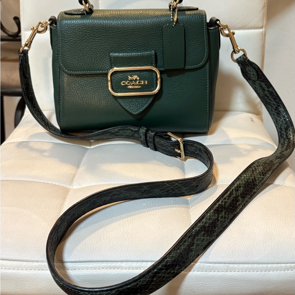Coach Dark Green Leather Crossbody Bag
